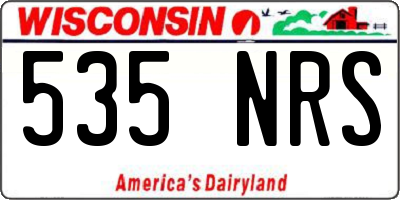 WI license plate 535NRS