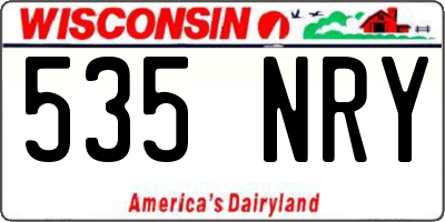 WI license plate 535NRY