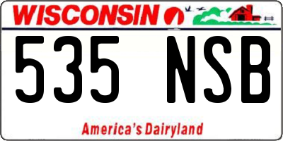 WI license plate 535NSB