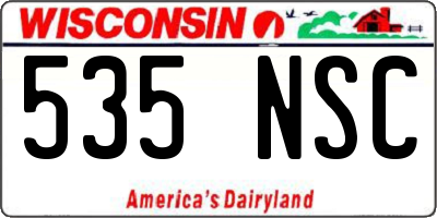WI license plate 535NSC
