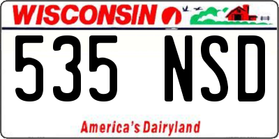 WI license plate 535NSD