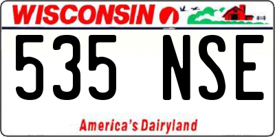 WI license plate 535NSE