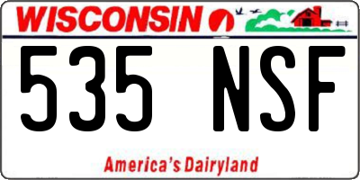 WI license plate 535NSF