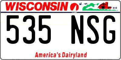 WI license plate 535NSG