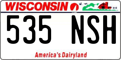 WI license plate 535NSH