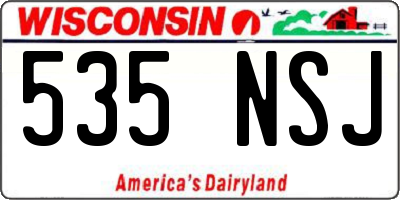 WI license plate 535NSJ
