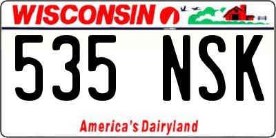 WI license plate 535NSK