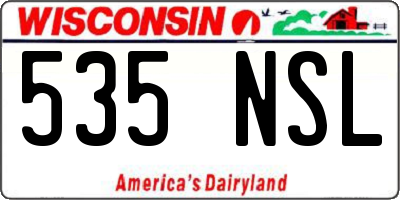 WI license plate 535NSL