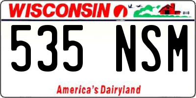 WI license plate 535NSM