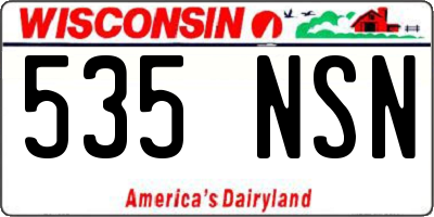 WI license plate 535NSN
