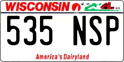 WI license plate 535NSP