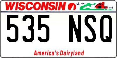 WI license plate 535NSQ