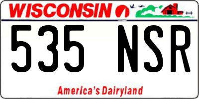 WI license plate 535NSR