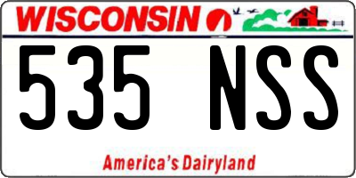 WI license plate 535NSS