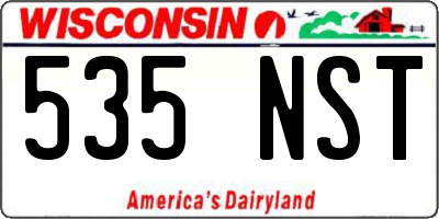 WI license plate 535NST