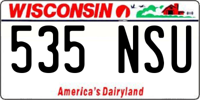 WI license plate 535NSU