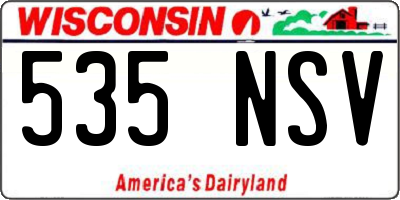 WI license plate 535NSV