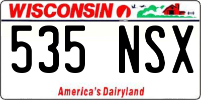 WI license plate 535NSX