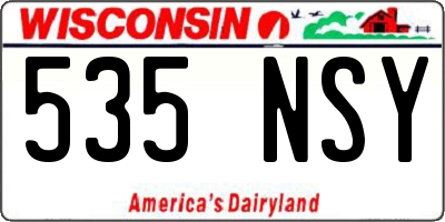 WI license plate 535NSY