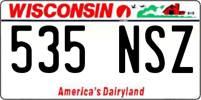 WI license plate 535NSZ