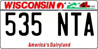 WI license plate 535NTA