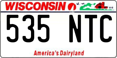 WI license plate 535NTC