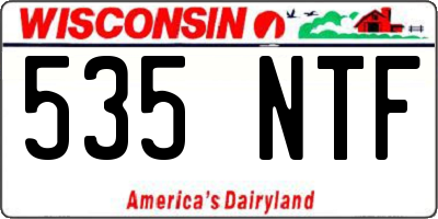 WI license plate 535NTF