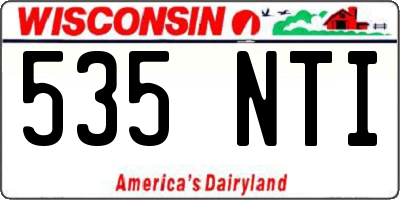 WI license plate 535NTI