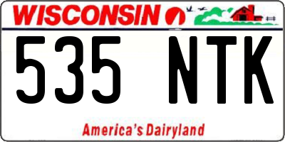 WI license plate 535NTK