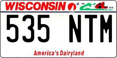 WI license plate 535NTM
