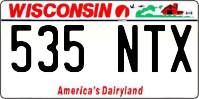 WI license plate 535NTX