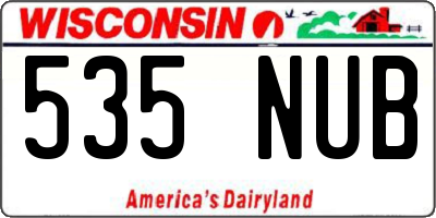 WI license plate 535NUB