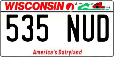 WI license plate 535NUD