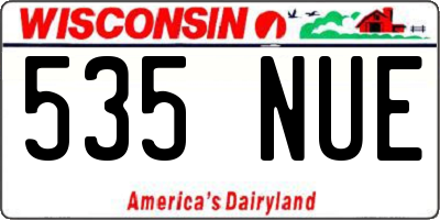 WI license plate 535NUE