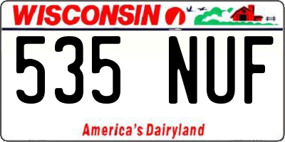 WI license plate 535NUF