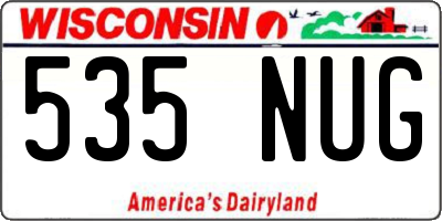 WI license plate 535NUG