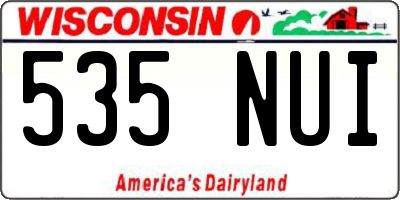 WI license plate 535NUI