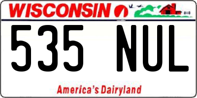 WI license plate 535NUL
