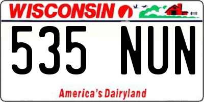 WI license plate 535NUN