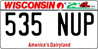 WI license plate 535NUP