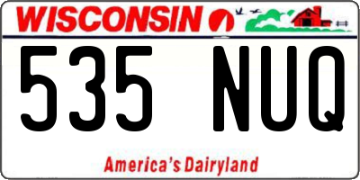 WI license plate 535NUQ