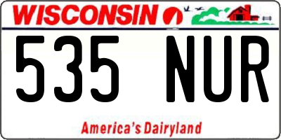WI license plate 535NUR