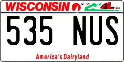 WI license plate 535NUS
