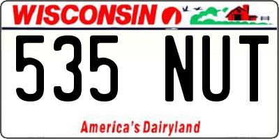 WI license plate 535NUT