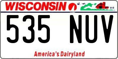 WI license plate 535NUV