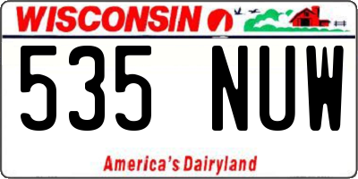 WI license plate 535NUW