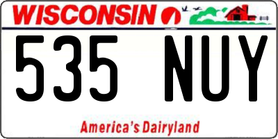 WI license plate 535NUY
