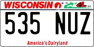 WI license plate 535NUZ