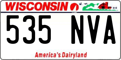 WI license plate 535NVA