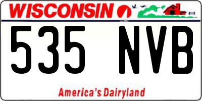 WI license plate 535NVB